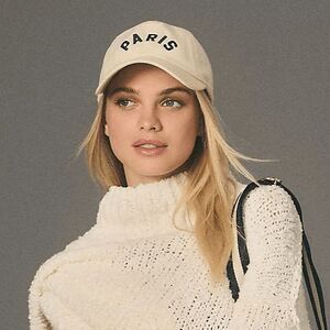 Antropologie American Needle The Wanderlust Paris Baseball Cap OS Cream Navy NWT